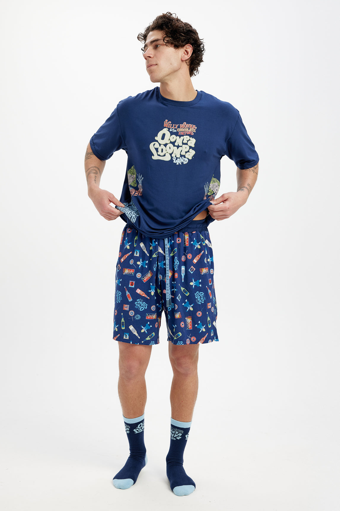Willy Wonka Mens Candy Short