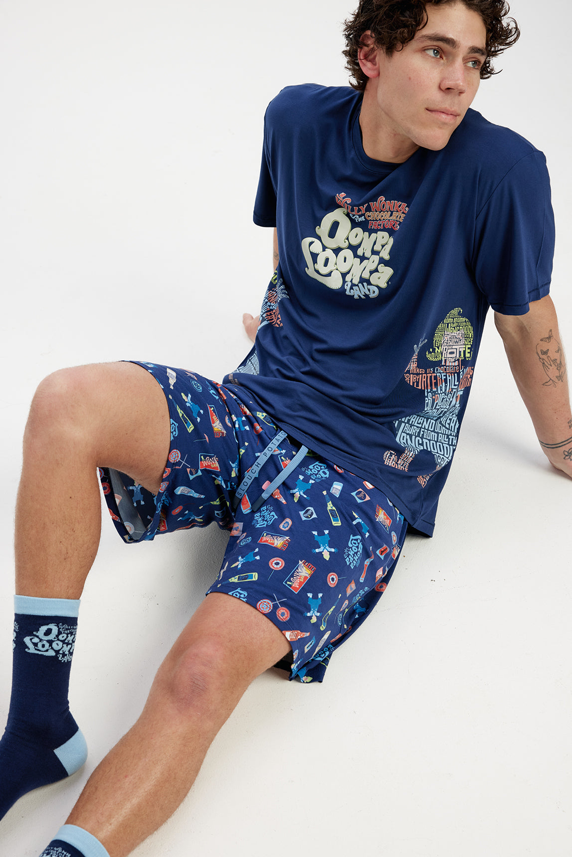 Willy Wonka Mens Candy Short